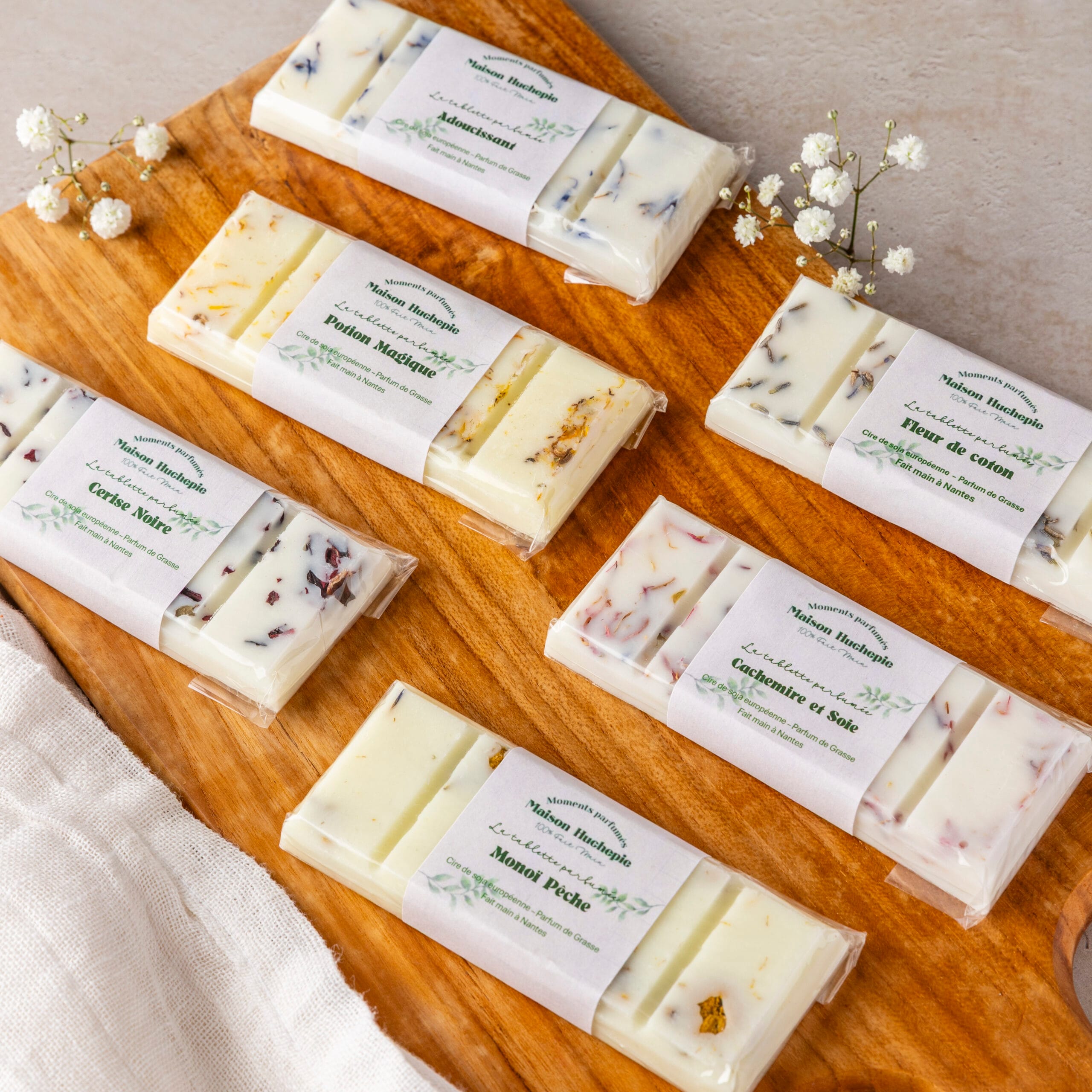 Gamme de fondants de cire parfumée Tablette Maison Huchepie